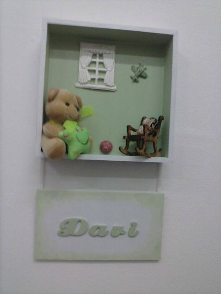 QUADRO MDF VERDE E BRANCO